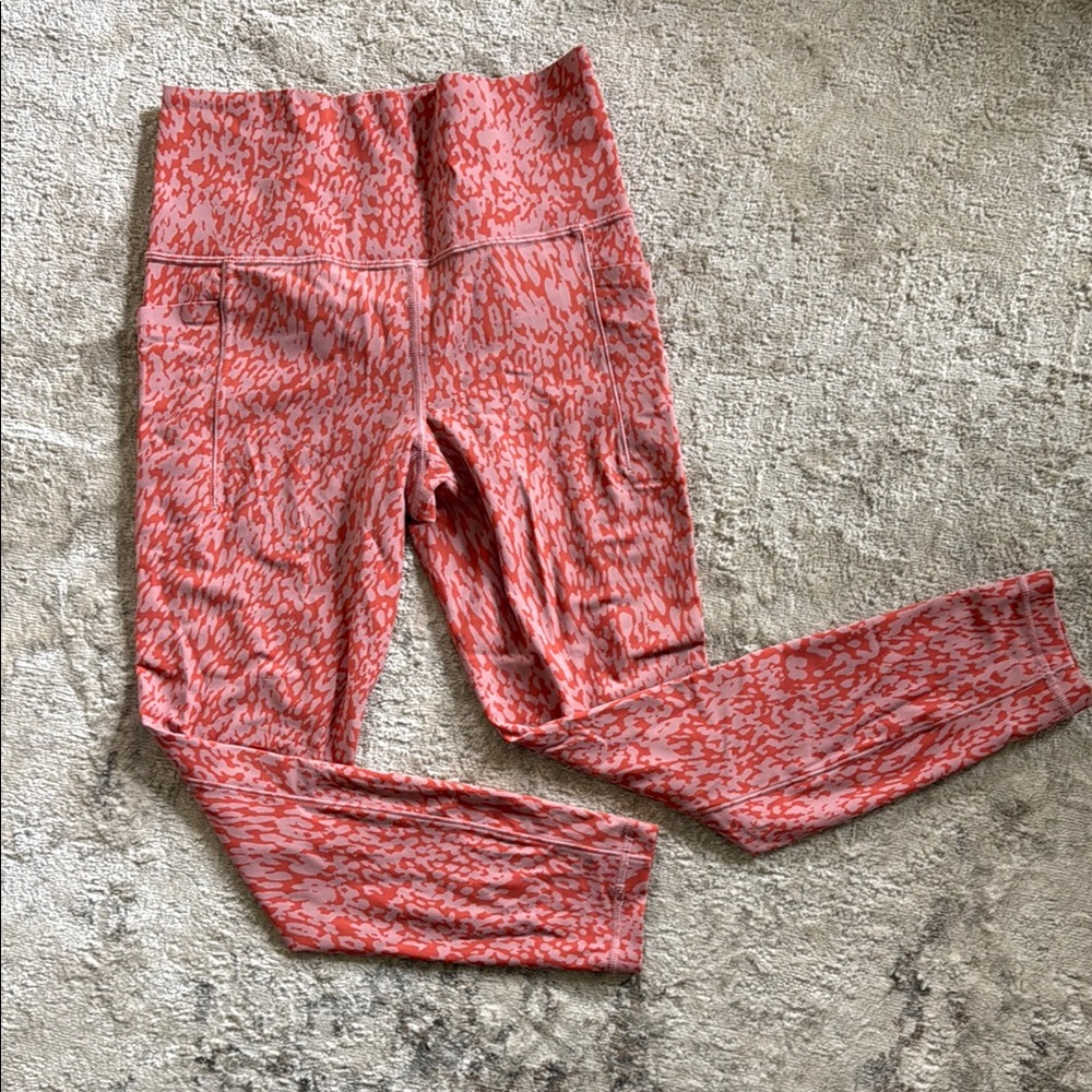 Athleta Pink/Coral Patterned Leggings